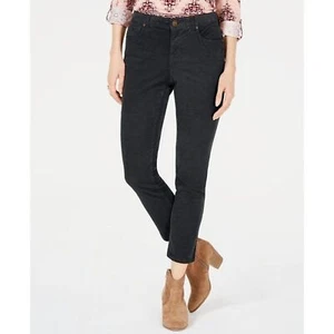 NWT Womens Petite Size 12 12P Style & Co. Dark Gray Soft Corduroy Slim Leg Pants - Picture 1 of 2