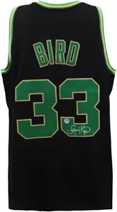 Camiseta deportiva de baloncesto negra firmada por Larry Bird de los Boston Celtics M&N Swingman con certificado de autenticidad - Imagen 1 de 1