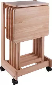 Brienda Snack Table Set with Mobile Serving Cart, for Living Room, Patio, 32", N - Picture 1 of 12