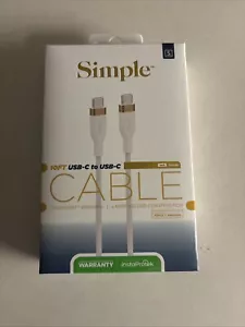 S. Simple (10-Ft) USB-C to 8-Pin Tough-Knit Braided Cable - White/Gold - Picture 1 of 2
