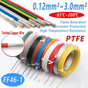 FF46-1 PTFE Stranded Ground Wire Vehicle Ground Earth Cable 0.12~3mm² for Auto - Picture 1 of 14