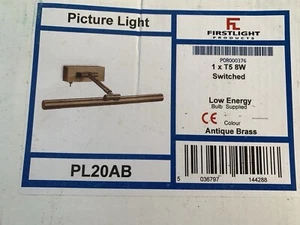 Firstlight Picture Light 395mm Antique Polished Brass - Picture 1 of 3