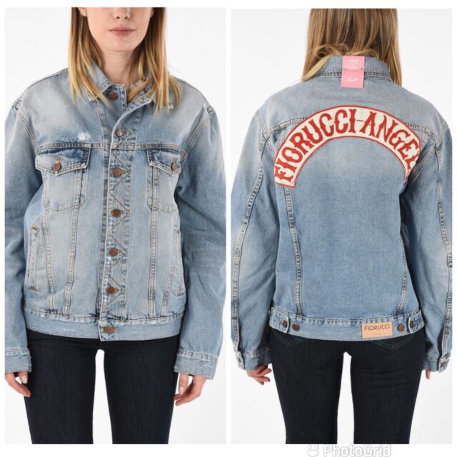 Fiorucci Cropped Denim Jacket in Blue Monogram - Part of A Set