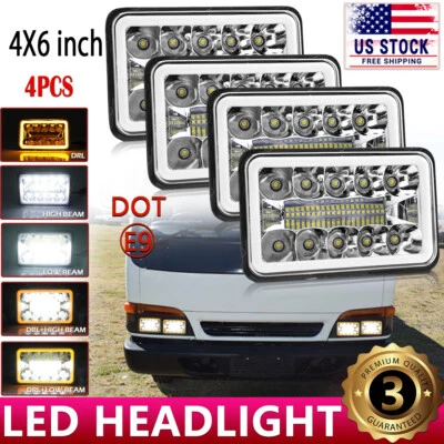 Faro LED ámbar DRL para GMC W3500 W4500 W5500 delantero Isuzu NPR-HD NQR 4x6"" Foto 1 de 4
