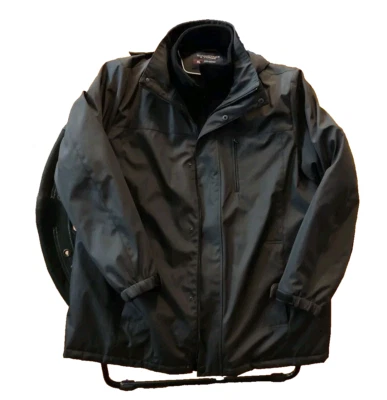 Roundtree & Yorke Water Resistant Black Zip Front Coat Jacket Xl - Image 1 of 4