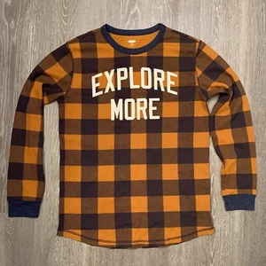 Old Navy Explore More Plaid Pattern Thermal Shirt Youth Boy’s Size XXL (18) - Picture 1 of 4
