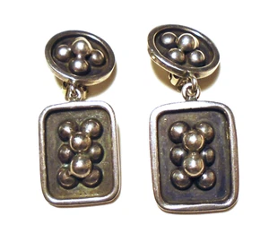 Mexican BRENDA SCHOENFELD Mid Century MODERNIST STERLING SILVER 925 EARRINGS - Picture 1 of 2
