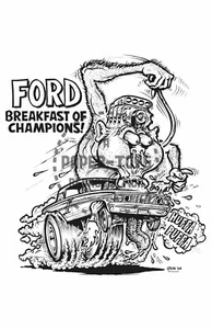 1965 - FORD BREAKFAST O.C. - ED "BIG DADDY" ROTH MONSTER COLORING BOOK POSTER - Picture 1 of 1