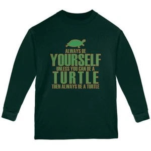 Always Be Yourself Turtle Youth Long Sleeve T Shirt - Picture 1 of 6