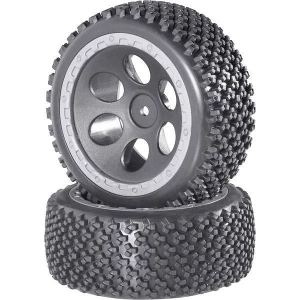 Ruote complete 1:10 buggy reely rally fori grigio 2 pz - Immagine 1 di 1