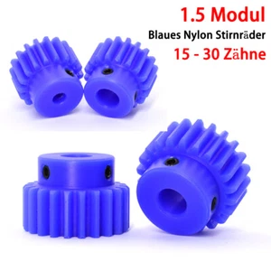 1.5 Modul 15-30 Zähne Nylon Zahnrad Stirnräder Mit Schritt Kunststoff Zahnräder - Picture 1 of 7