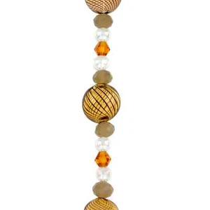 Brown Lampwork Glass Stripe Round Beads by Bead Landing™ 3pc - Picture 1 of 2