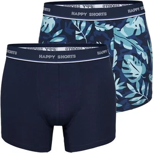 2 Happy Shorts Jersey Trunk Herren Boxershorts Boxer Pant Blätter - Leaves - Picture 1 of 4