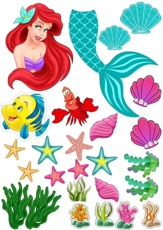 Arielle Tortenaufleger Torte Tortenbild Tortendeko Meerjungfrau - Bild 1 von 1