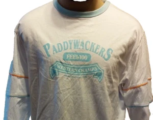 Paddywackers FEEL 100% Long Sleeve White Blue Orange Casual Shirt Men’s XL - Picture 1 of 6