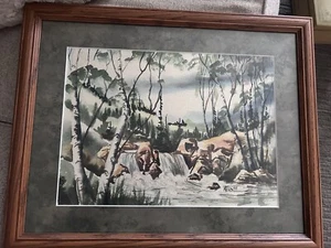 vintage watercolor landscape painting signed Mary Noble Fick 79’ original - Picture 1 of 5