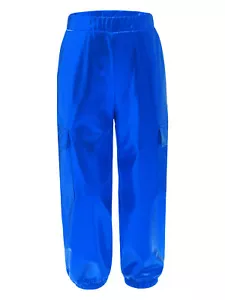 Kids Boys Girls Metallic Shiny Pants Hip-Hop Jazz Dance Trousers Performance - Picture 1 of 130
