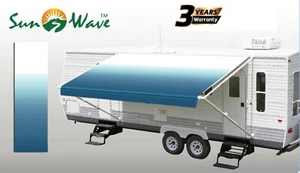 Tela de repuesto para toldo SunWave para RV 12' (ancho real 11'2") azul océano decoloración - Imagen 1 de 8