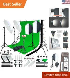 Durable Photo Studio Light Set with Backdrops - Perfect for Portrait & Product - Picture 1 of 11