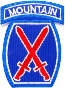 WW2 Vintage 10th DIVISION PATCH US ARMY Attached MOUNTAIN TAB - Picture 1 of 3