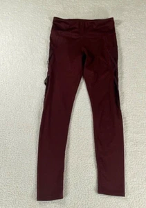 Old Navy Active Girls Size XL Burgundy Go-Dry Criss Cross Mesh Leggings Pants - Picture 1 of 10