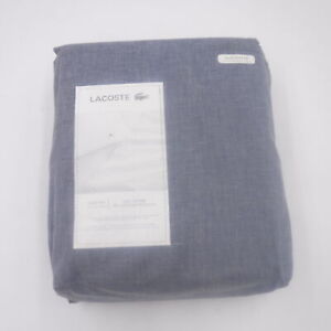 Lacoste Advantage Easy Care 4 Piece Queen Sheet Set Chambray Blue 60% Cotton