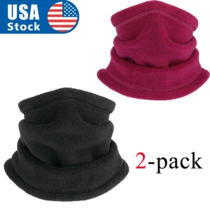 2pcs Warmer Neck Gaiter Winter Fleece Ski Hlaf Face Masks Scarf for Boys Girls - Picture 1 of 23