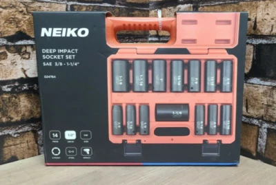 Neiko 02476A 1/2" Drive Deep Impact Socket Set, CR-V Steel 14 piece 6 point - Image 1 of 2