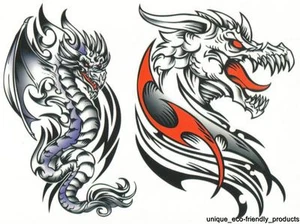 HOJA DRAGÓN TAT # 3339 GRIS CON COLOR GRAN PRECIO Tatuaje temporal - Imagen 1 de 1