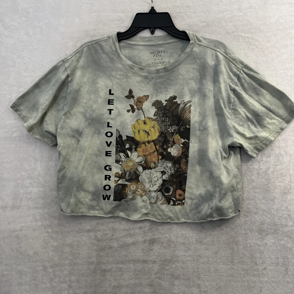 Mighty Fine 女式裁剪上衣多色花卉大号棉质短袖圆领 — 第 1/4 张图片