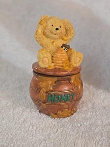 Honey Bear Trinket Box Resin 2.75" Tall - Picture 1 of 7