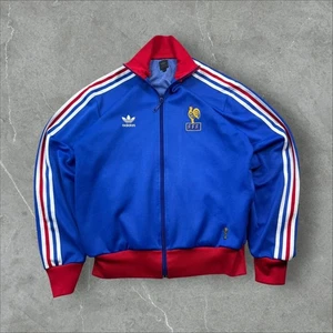 2004 Adidas Originals Frankreich National Fußball bestickt durchgehender Reißverschluss Trainingsjacke - Bild 1 von 7