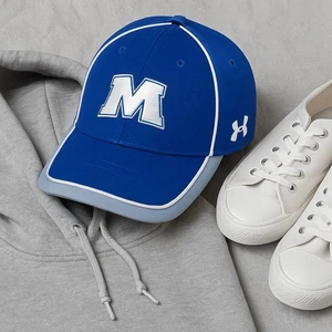 Under Armour Mütze LG/XL blau Fitted Team M Logo Game Day Athleisure Sport Cap - Bild 1 von 10