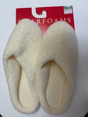 Zapatillas de espuma viscoelástica Dearfoams para mujer talla 9 naturales nuevas con etiquetas Foto 1 de 2