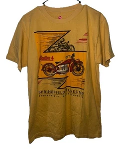 Camiseta mediana Indian Motorcycle Springfield MA Museum amarilla para hombre - Imagen 1 de 3