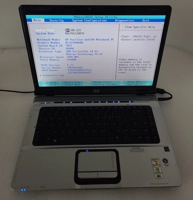 Portátil HP Pavilion dv6700 AMD Turion 64 X2 TL-60 2 GB de RAM sin HD/OS (FL) Foto 1 de 4