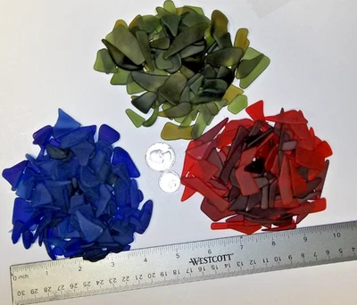 Variedad de vidrio de mar (tamaño pequeño) ~ azul, verde, rojo, vidrio artesanal, vidrio caído, 4 oz Foto 1 de 4