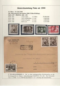 POLEN +/- 1944 / 1948 SAMMLUNG MIT BRIEFMARKEN UND BRIEFMARKEN 19 SCANS - 921 - Bild 1 von 19