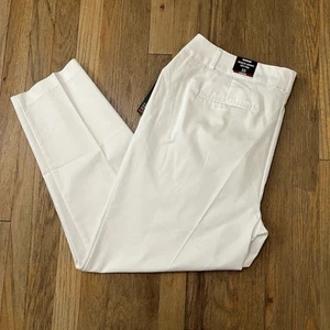 Avenue Womens Plus Stretch Sateen Slim Leg Trouser Pants Solid White Size 18 NWT - Picture 1 of 5