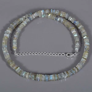 Facetado Natural Labradorita Azul Flash 1 Hilos Cuentas Curación Gema Collar - Imagen 1 de 3