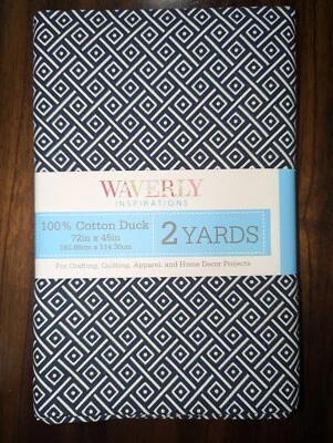 NUEVO Waverly Inspirations 2 yardas 100 % algodón tela de pato en tejido diagonal azul marino.  Foto 1 de 2