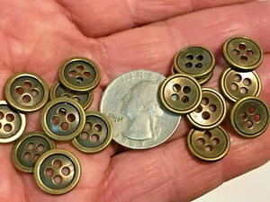 Nuevos botones metálicos antiguos con acabado de latón reversibles tamaño 1/2 '' # AB11 - Imagen 1 de 3
