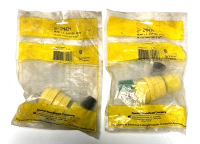 NEW LOT OF 2 WOODHEAD 24W04 LOCKING WATERTITE NEMA L1-15P 15A PLUGS - Image 1 of 4