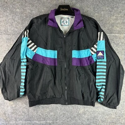 90’s Van Heusen Full Zip Jacket Windbreaker Multicolor Size XL (Broken Zipper) - Image 1 of 4