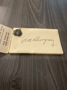 JACK DEMPSEY HANDSIGNIERT 3x4 Block ~ ✍️ Unterschrift von Bond Clothes - super  - Bild 1 von 6