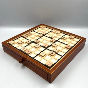 Sudoku Gioco da Tavolo in Legno con 81 Banconi Doppia Faccia Grande Tavolo in Legno - Foto 1 di 13