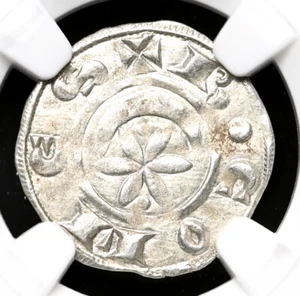 FRANCE, Provence. Raymond V, 1148-1194, Silver Denier, NGC MS62 - Picture 1 of 4