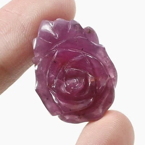 Museum Grade Natural Mozambique Ruby Rose Flower Carved Loose Gemstone 48.75 CT - Picture 1 of 6