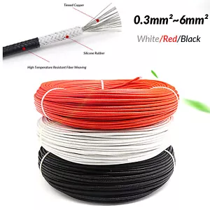 Hochtemperatur Fiberglaskabel 0,3 mm2 ~ 6 mm2 hitzebeständige Teile Strickdraht - Bild 1 von 11