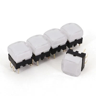 5Pcs TS26 Square 12 x 12mm With LED Momentary SPST Push Button Click Tact Switch - Image 1 of 4